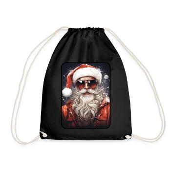 Cool Santa Claus - Drawstring Bag - black - Front