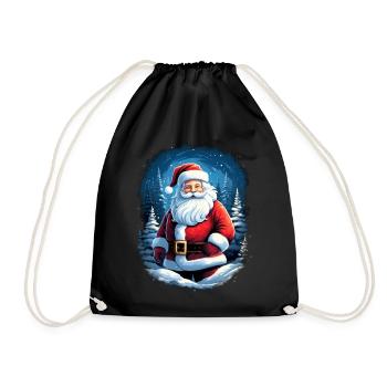 Santa Claus - Drawstring Bag - black - Front