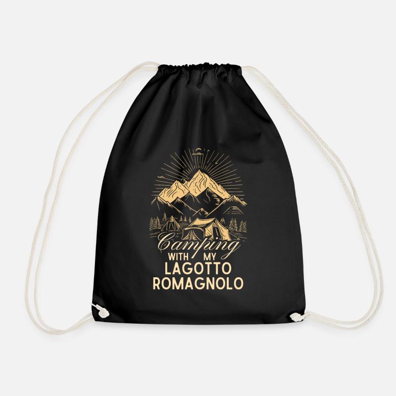 Lagotto Romagnolo Camping - Drawstring Bag - black