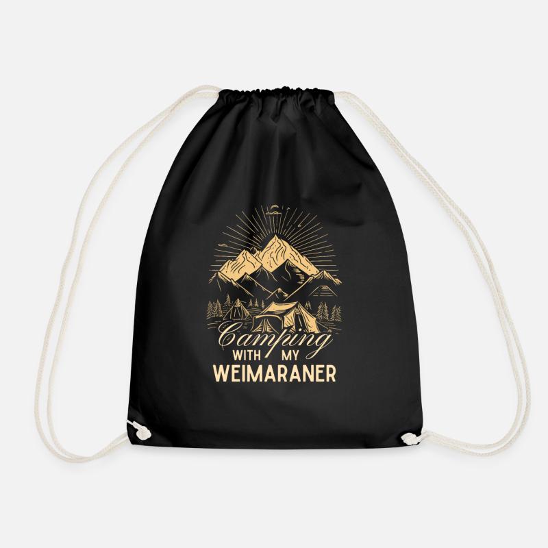 Weimaraner Camping - Turnbeutel - Schwarz