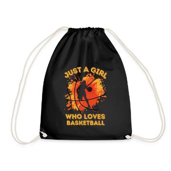 Basketball Frauen Mädchen Farbklecks Farbspritzer - Turnbeutel - Schwarz - Vorne
