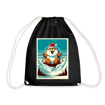 Marmotte Ski logo Vintage - Sac de sport léger - noir - Devant