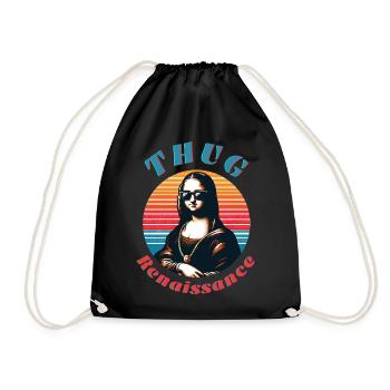 Hipster Mona with Retro Vibe - Drawstring Bag - black - Front