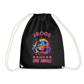 Éclaboussures de peinture de grenouille colorée - Sac de sport léger - noir - Devant