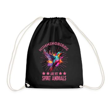Gouttes de colibri colorées d'éclaboussures de peinture - Sac de sport léger - noir - Devant
