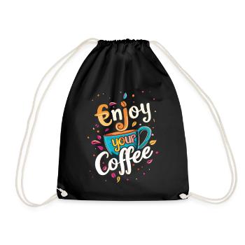 Kaffee Kaffeeliebhaber Kaffeetasse Koffein Getränk - Turnbeutel - Schwarz - Vorne