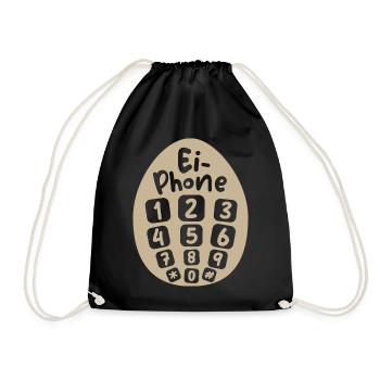 oeuf téléphone drôle dictons Pâques symbole bande dessinée icône - Sac de sport léger - noir - Devant