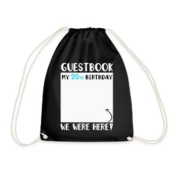 20th Birthday - Drawstring Bag - black - Front