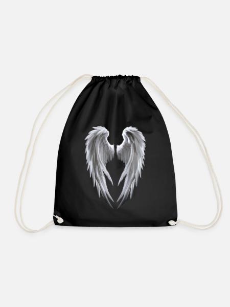 Angel Wings in white - Turnbeutel - Schwarz