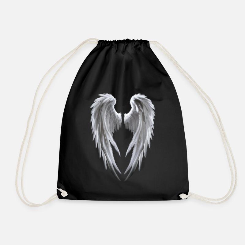 Angel Wings in white - Turnbeutel - Schwarz
