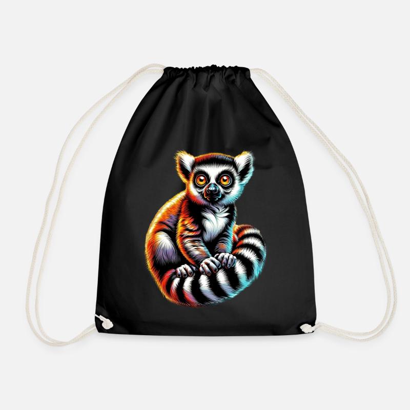 Lemur - Drawstring Bag - black