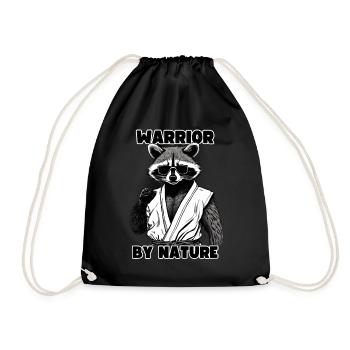 Idée cadeau Guerrier raton laveur par Nature - Sac de sport léger - noir - Devant