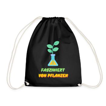 Fasziniert von Pflanzen - Turnbeutel - Schwarz - Vorne