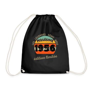 les Legendes Sont Nees en 1956 cadeau 68 ans - Sac de sport léger - noir - Devant