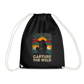 Photography, Nature Photography, Wildlife Photography - Drawstring Bag - black - Front