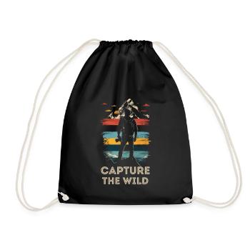 Photography, Nature Photography, Wildlife Photography - Drawstring Bag - black - Front