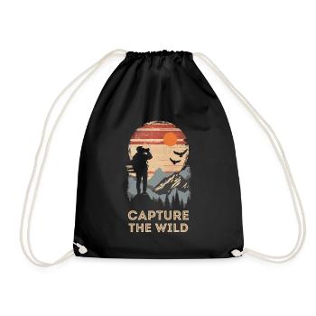 Photography, Nature Photography, Wildlife Photography - Drawstring Bag - black - Front