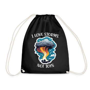 J’AIME LES JOUETS, PAS LES TEMPÊTES Sturmjäger Kinder Unwetter - Sac de sport léger - noir - Devant