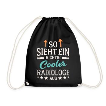 So sieht ein richtig cooler Radiologe aus Röntgen - Turnbeutel - Schwarz - Vorne