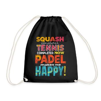 Padel me rend heureux Chemise, Sweat à capuche, mug design - Sac de sport léger - noir - Devant