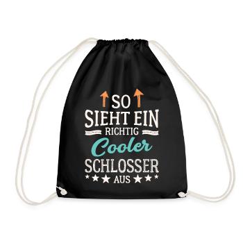 So sieht ein richtig cooler Schlosser aus - Turnbeutel - Schwarz - Vorne