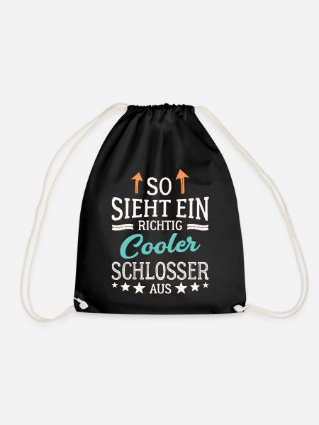 So sieht ein richtig cooler Schlosser aus - Turnbeutel - Schwarz