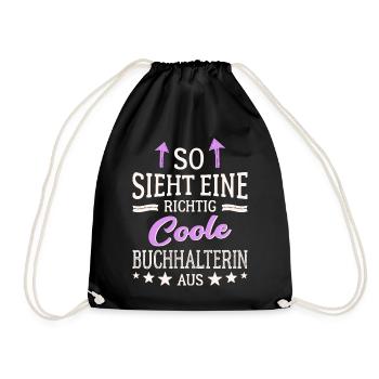 So sieht eine richtig coole Buchhalterin aus - Turnbeutel - Schwarz - Vorne