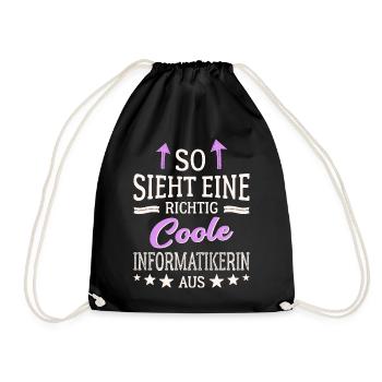 So sieht eine richtig coole Informatikerin aus - Turnbeutel - Schwarz - Vorne