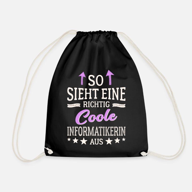 So sieht eine richtig coole Informatikerin aus - Turnbeutel - Schwarz