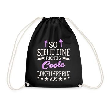 So sieht eine richtig coole Lokführerin aus - Turnbeutel - Schwarz - Vorne