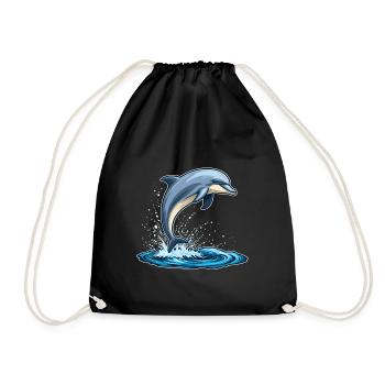 Delfin - Turnbeutel - Schwarz - Vorne