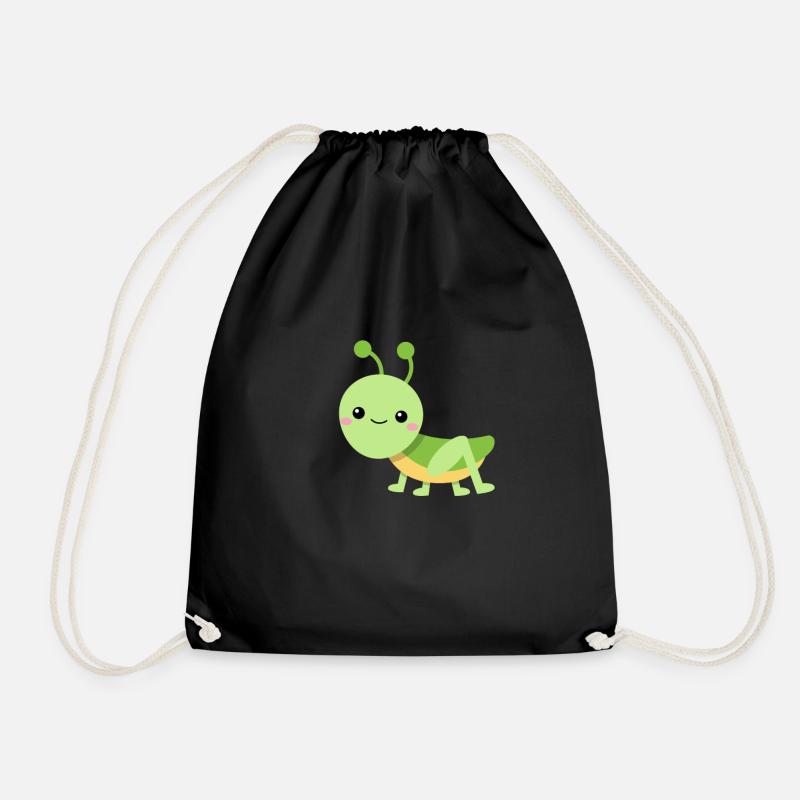 Lively grasshopper - Drawstring Bag - black