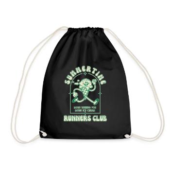 Lustiges Sommer Laufshirt – Eisliebhaber Jogging - Turnbeutel - Schwarz - Vorne
