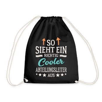 So sieht ein richtig cooler Abteilungsleiter aus - Turnbeutel - Schwarz - Vorne