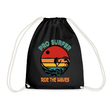 Pro Surfer - Drawstring Bag - black - Front