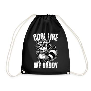 Cooles Waschbär Shirt für Kids zum Vatertag - Turnbeutel - Schwarz - Vorne