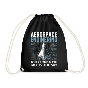 Aerospace Engineering Math Humor Design - Drawstring Bag - black - Front