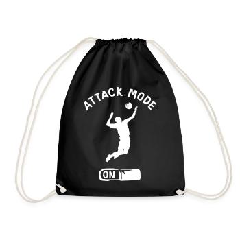 attack mode Volleyball - Beach Volleyball Players - Drawstring Bag - black - Front