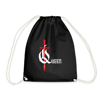 Gothique Queen Design avec épée avec texte blanc - Sac de sport léger - noir - Devant