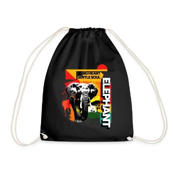 Éléphant Afrique Safari Nature sauvage Aquarelle Art - Sac de sport léger - noir - Devant