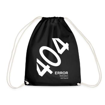 404 Erreur Motivation non trouvée Nerd Humour - Sac de sport léger - noir - Devant