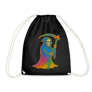 Der Tod | Regenbogen Sensenmann - Turnbeutel - Schwarz - Vorne