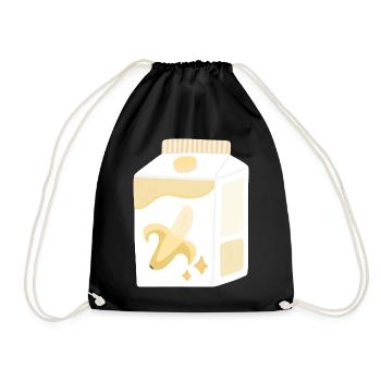 Banana Milk Carton - Drawstring Bag - black - Front