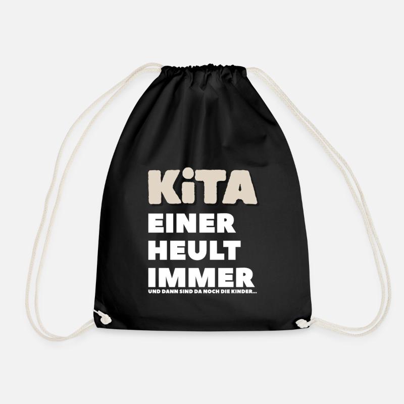 Kindergarten Someone is always crying - Drawstring Bag - black