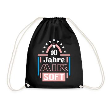Airsoft Anniversary 10 Years Coach Player - Drawstring Bag - black - Front