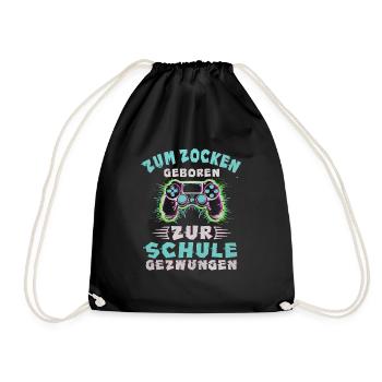 Gaming Controller Born For Gaming Video Game - Drawstring Bag - black - Front