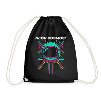 Casque d’astronaute néon Retro Space - Sac de sport léger - noir - Devant