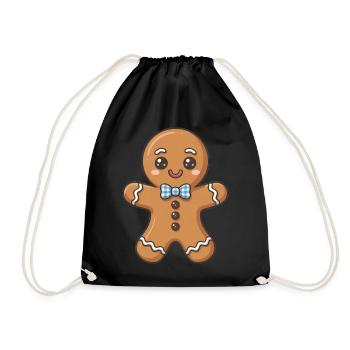 Gingerbread man - Drawstring Bag - black - Front