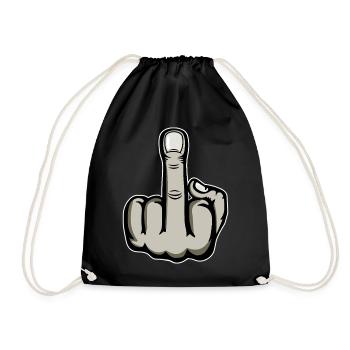 Doigt du milieu Doigt puant Baise Tu Design - Sac de sport léger - noir - Devant