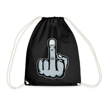 Doigt du milieu Doigt puant Baise Tu Design - Sac de sport léger - noir - Devant